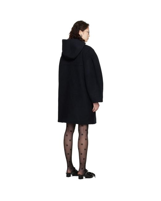 Ganni Black Wool Duffle Coat