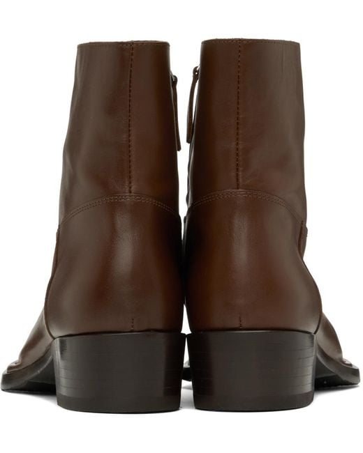 Acne Brown Ssense Exclusive Zip Boots for men