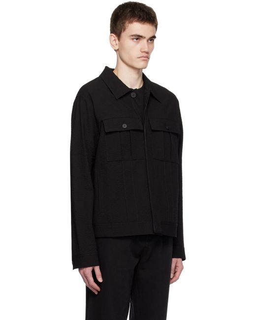 HUGO Black Spread Collar Jacket for men