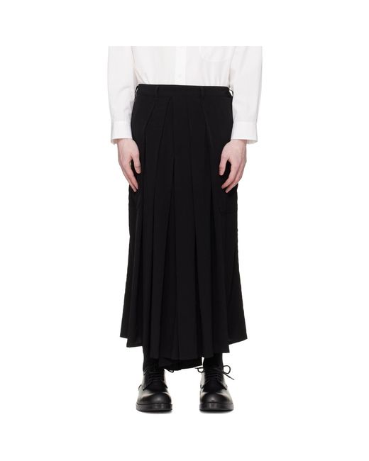 Yohji Yamamoto Black Ta Tuxedo Hakama Trousers for men