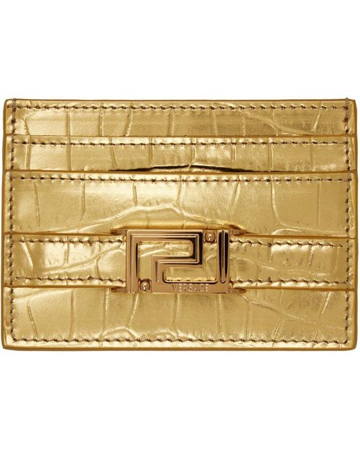 Versace Gold Greca Goddess Card Holder in Metallic Lyst