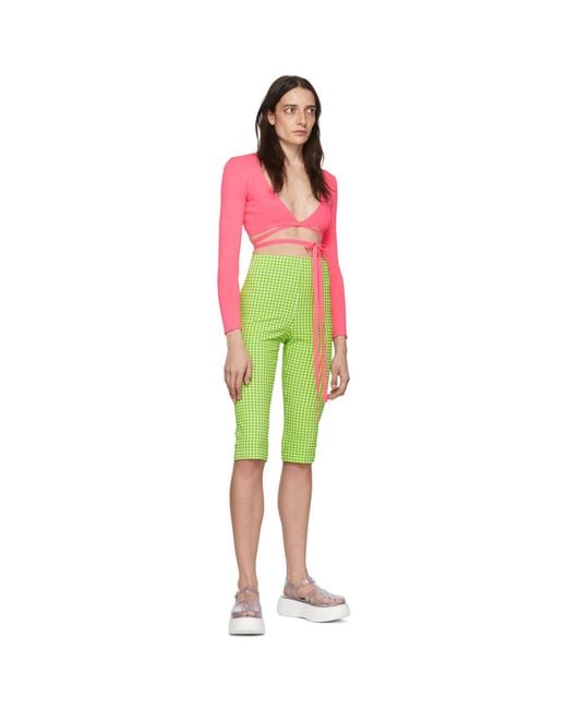 MSGM Red Pink Polyester Cardigan