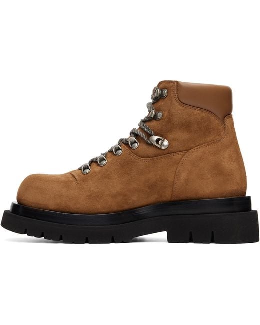 Bottega Veneta Brown Boston Crust Lug Ankle Boots for men