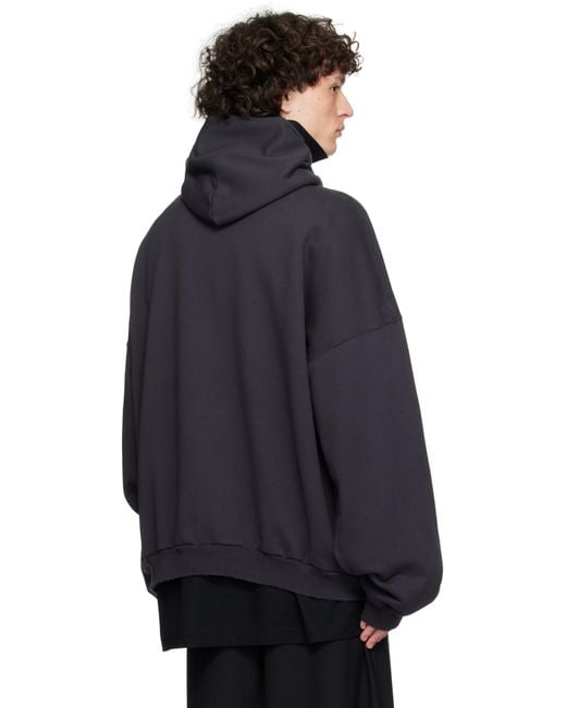 【BALENCIAGA】ブラック Optical ラージフィット フーディ メンズ Balenciaga ブラック Optical ラージフィット フーディ