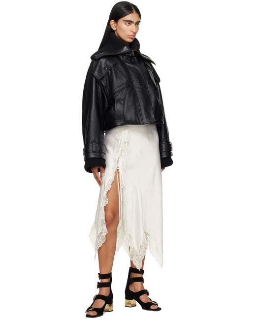 Blouson Écourté Noir En Cuir Chloé en coloris Black