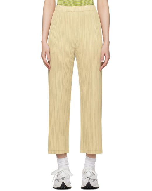 Pleats Please Issey Miyake Yellow Thicker Bottoms 2 Trousers in