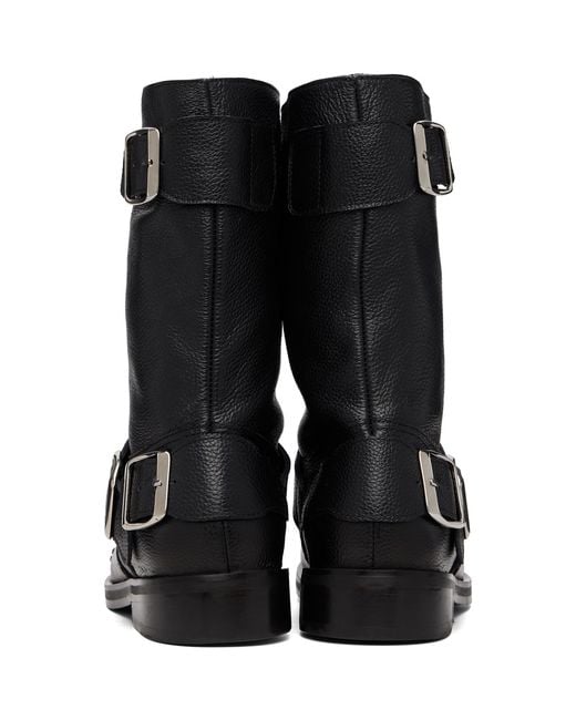 STEFAN COOKE Black Pegasus Biker Boots