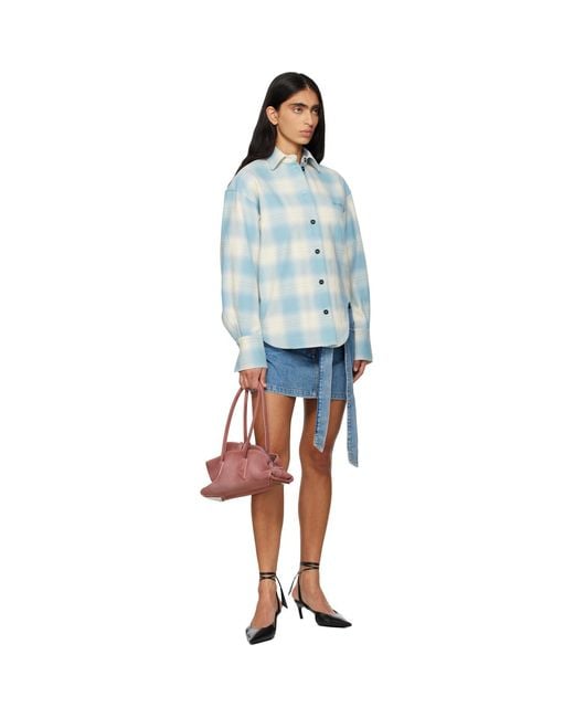 The Attico Blue Denim Miniskirt