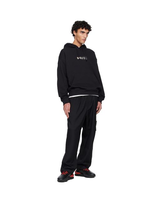 Y-3 Black Brushed Terry Gfx Hoodie for men