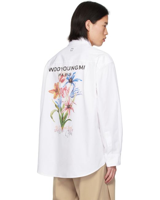 Chemise blanche à image à logo imprimée Wooyoungmi pour homme en coloris White