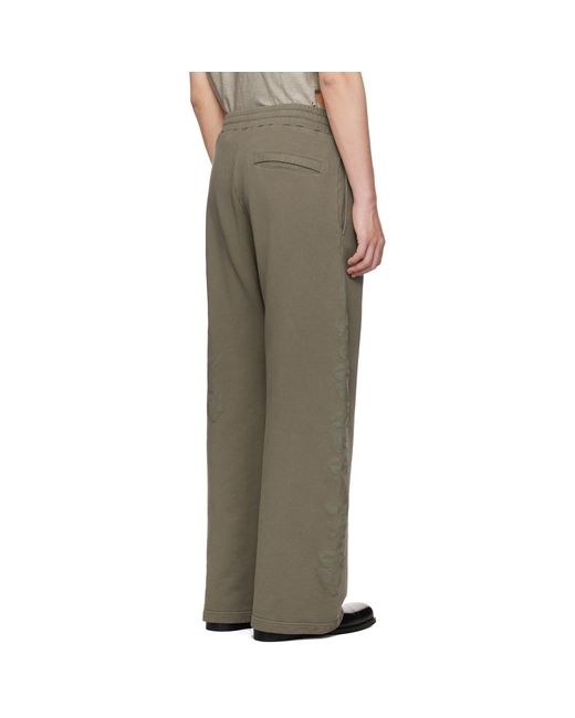 DIESEL Brown Treated Logo Print Sweatpants for men