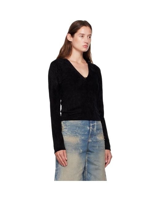 Amiri Black Velvet Ls Top