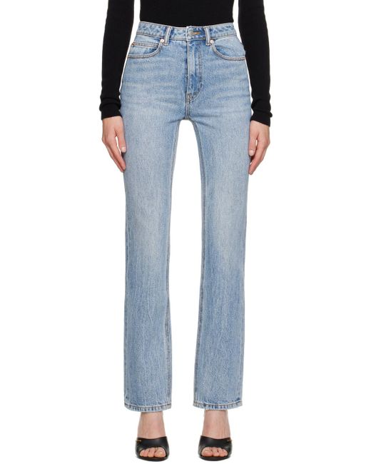 Alexander Wang Black Blue Stacked Jeans