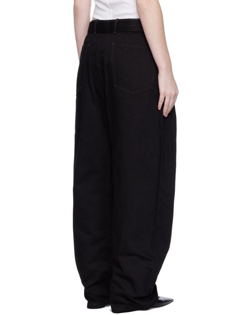 Lemaire Black Twisted Belted Jeans
