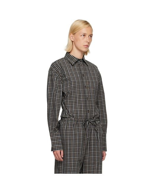 Rohe Black Checked Shaped Shirt