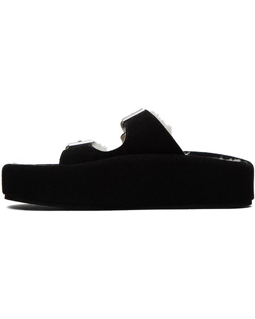 Sandales à enfiler noires à semelle intérieure enfoncée MM6 by Maison Martin Margiela en coloris Black