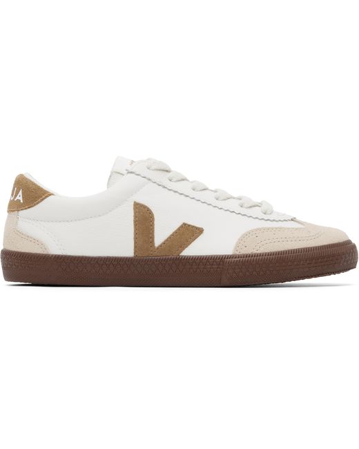 Veja レディース ブラック ホワイト＆ブラウン Volley レザースニーカー