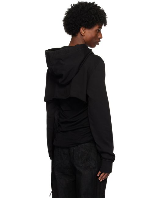 Rick Owens Black Porterville Cropped Hoodie for men