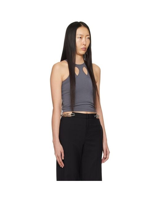Dion Lee Black Gray Mobius Loop Tank Top