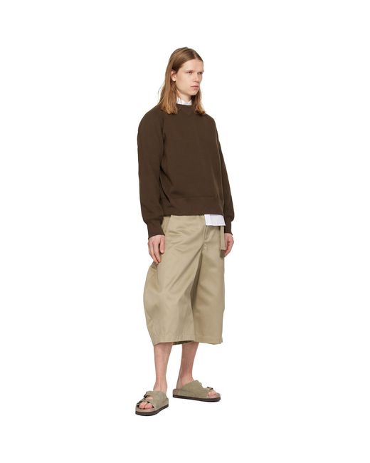 Sacai Brown Sponge Pullover Sweatshirt for men