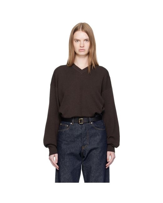 Lemaire Black V Neck Sweater