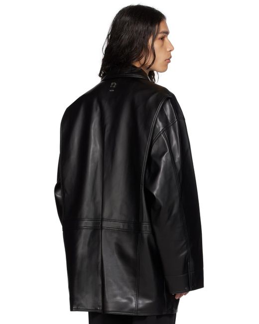 Wooyoungmi Black Hardware Faux-leather Jacket for men