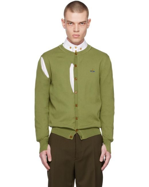 Vivienne Westwood Green Ripped Cardigan for men
