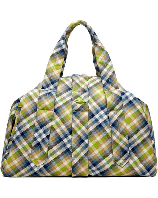 美品/vivienne westwood/チェック柄/トートバッグ/YELLOW 極美品 激 