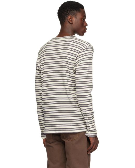 Bluemarble Black Marble Stripe Long Sleeve T-shirt for men