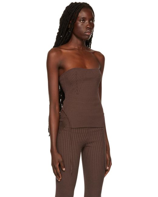 ANDREADAMO Black Brown Rib Camisole