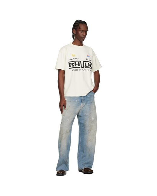 Rhude Black Off- Regatta Club' T-Shirt for men