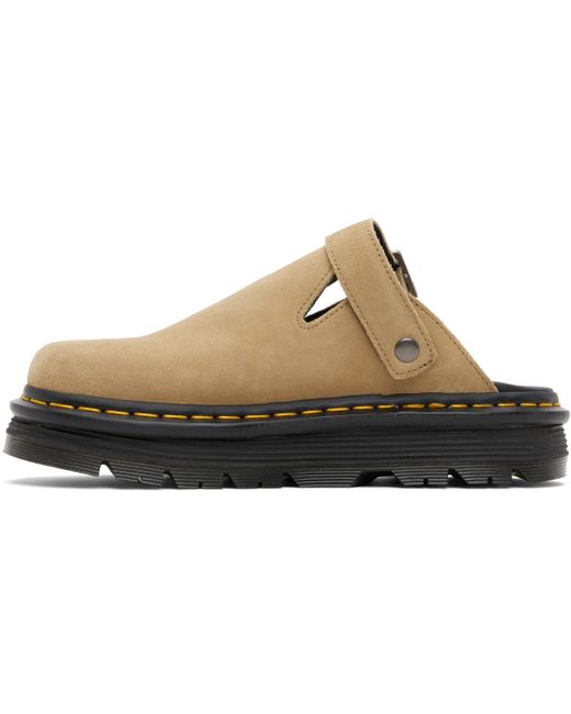 Dr. Martens Black Zebzag Suede Casual Slingback Platform Mules for men