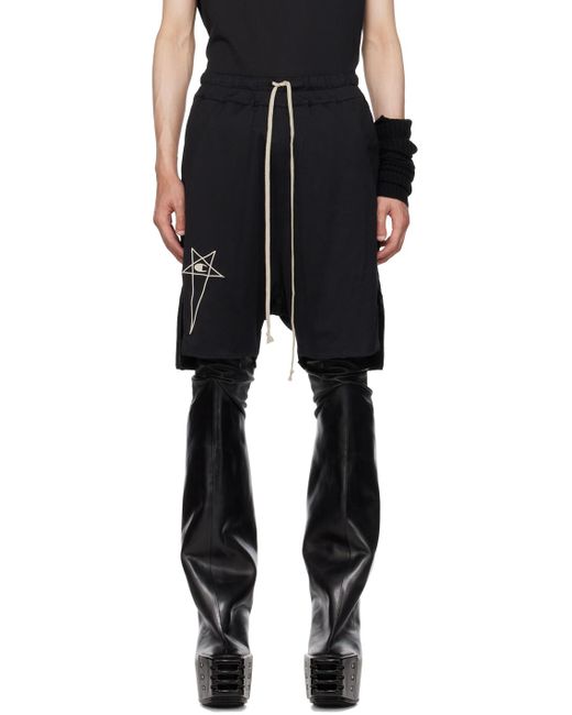 Rick Owens Black Champion Edition Pods Shorts for men