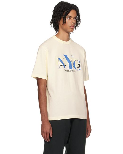 T-shirt 'nyc' blanc cassé Heron Preston pour homme en coloris Black