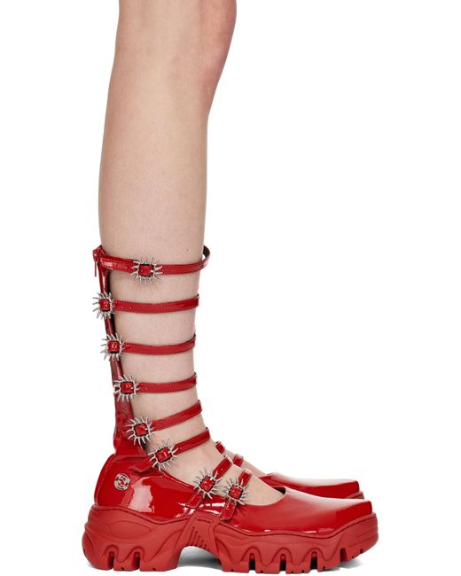 Siem Rombaut Rombaut Ssense Exclusive Mj High Ballerina Flats in Red | Lyst