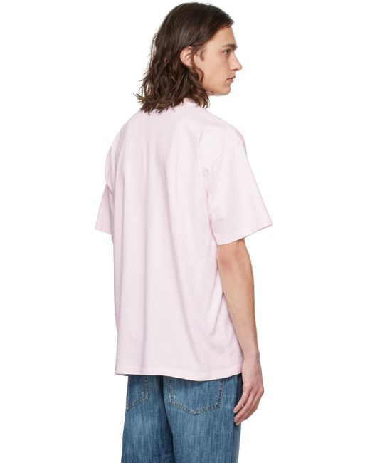 T-shirt rose à image à logo imprimée 424 pour homme en coloris White