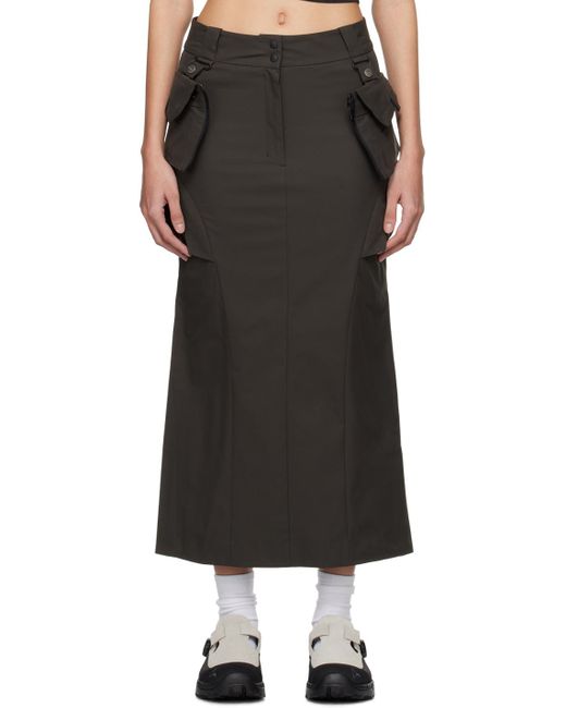 Hyein Seo Black Cargo Midi Skirt
