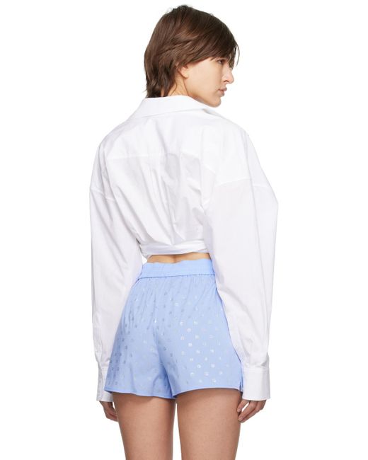 T By Alexander Wang White Gathered Shirt