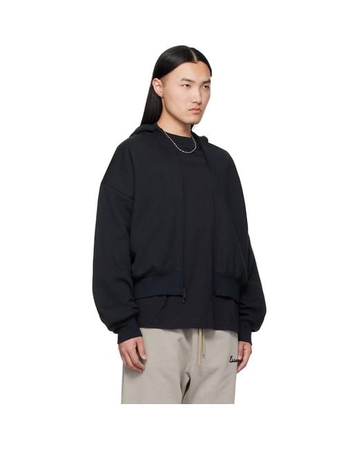 Fear Of God Black Classic Zip-Up Hoodie for men