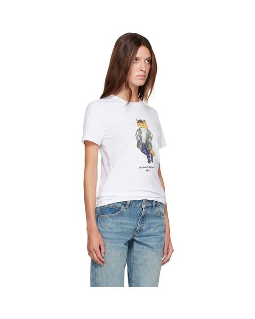 Maison Kitsuné White Weekend Fox Regular T-Shirt