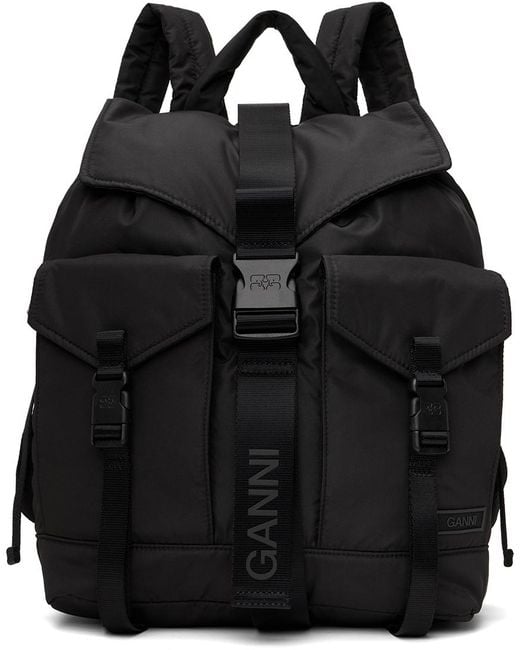 Ganni Black Tech Backpack
