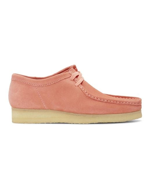 Clarks Pink Suede Wallabee Moccasins for men
