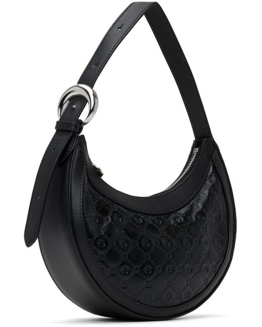 MARINE SERRE Black Embossed Leather Mini Eclips Bag