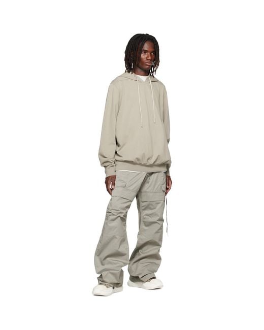 Rick Owens Gray Tower Oversized Hoodie for men