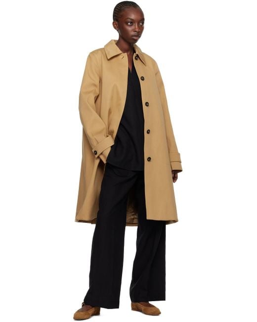 Totême  Black Tan A-line Car Coat