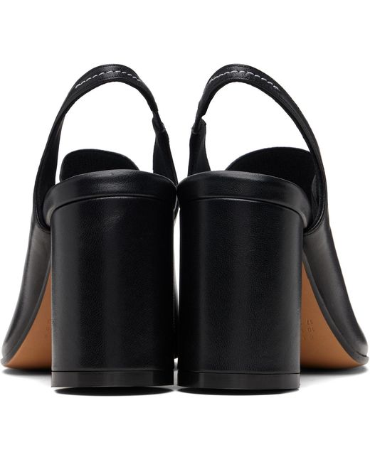 MM6 by Maison Margiela Black Anatomic Numeric Slingback Heels