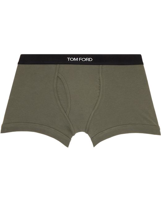 Tom Ford Green Khaki Cotton Boxer Briefs for men