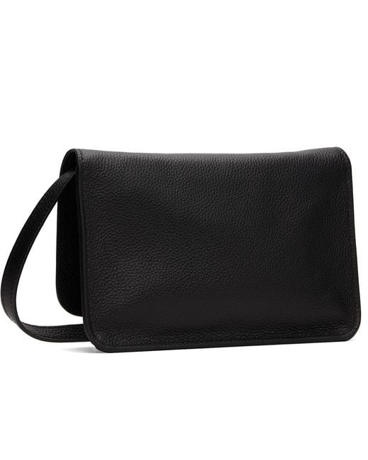 Marni Black Leather ' Mending Embroidery' Pouch for men