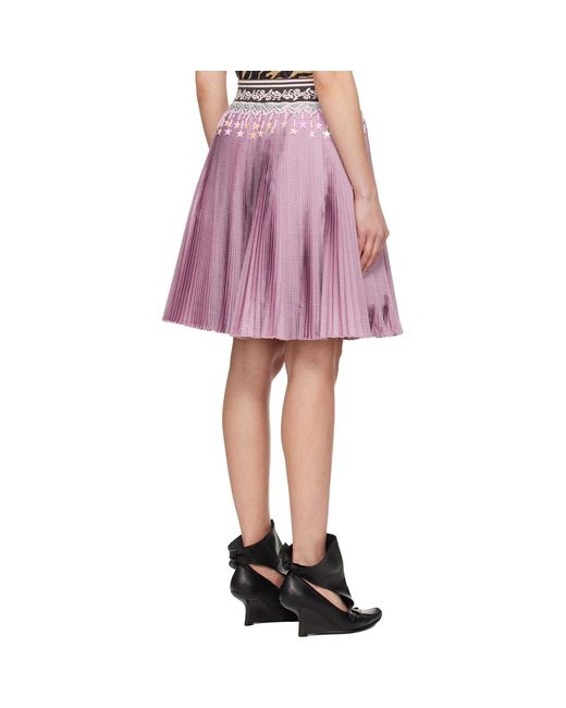 Chopova Lowena Red Stacey Knitted Pleated Midi Skirt