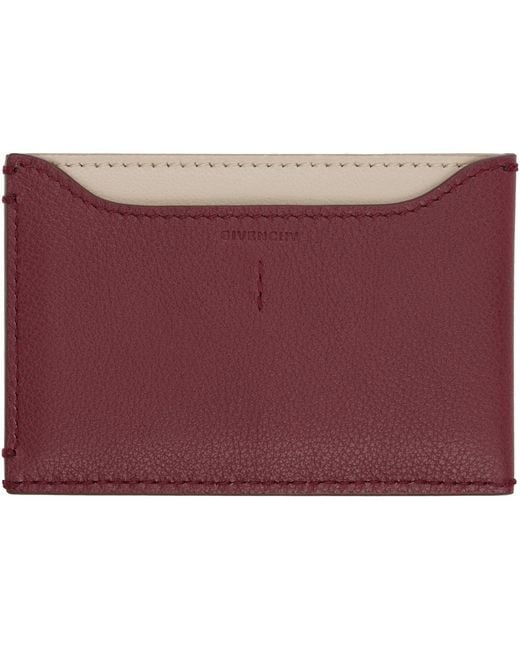 Givenchy Purple Burgundy Calfskin Card Holder